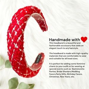 091 - Red White Handmade Headband